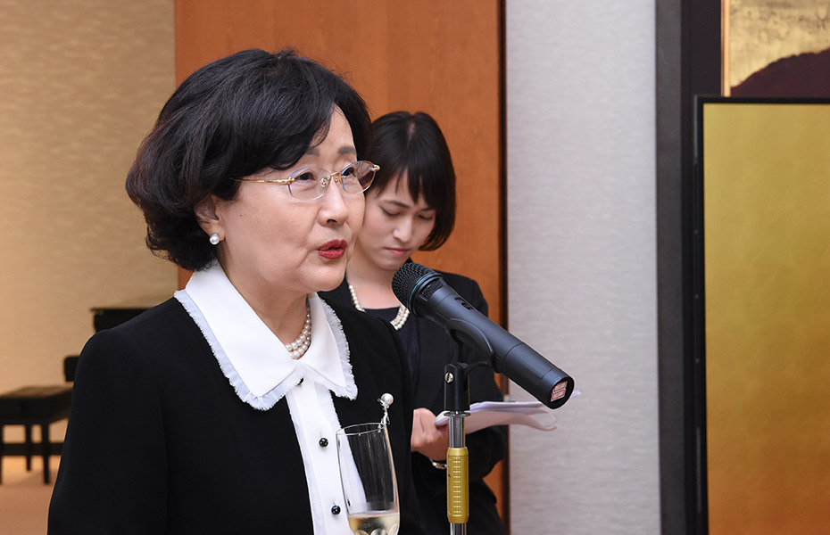 김명자 전 환경부장관님（한국과학기술단체총연합회 차기회장）으로부터 건배 인사
