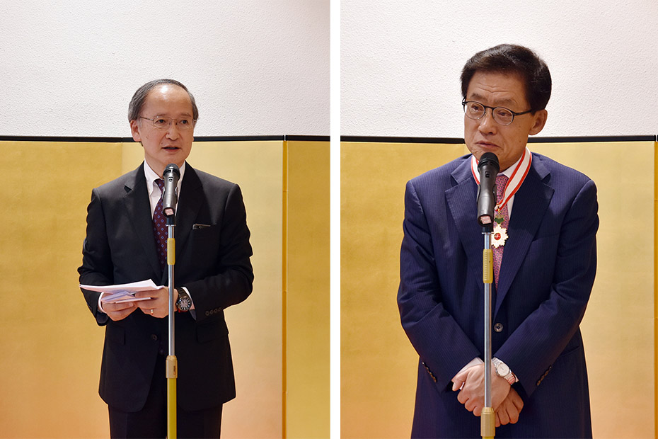勲記の伝達・受章者答辞